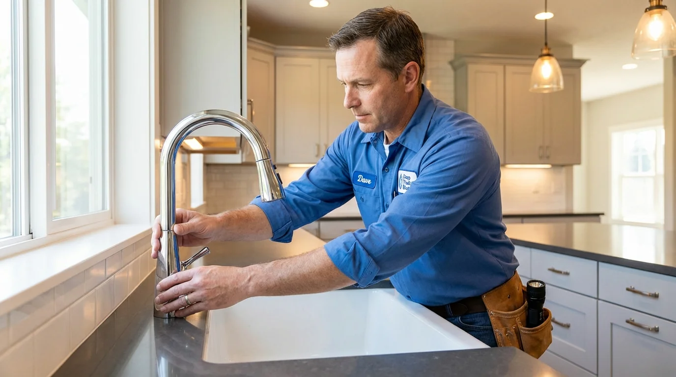 Kitchen faucet installation by Johns Plumbing LLC in Sterling Heights
